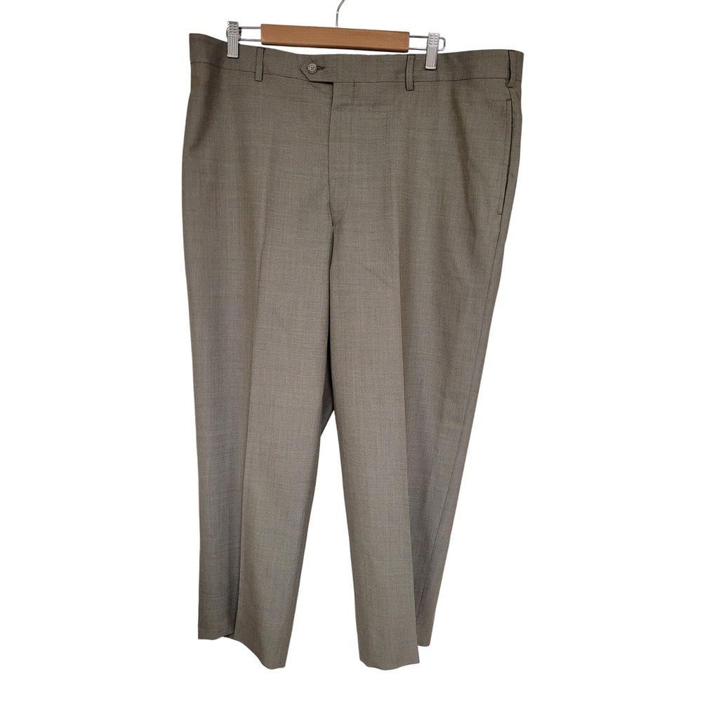JOS A BANK Mens Wool Dress Pants Olive Green Business Career Size 42R X29